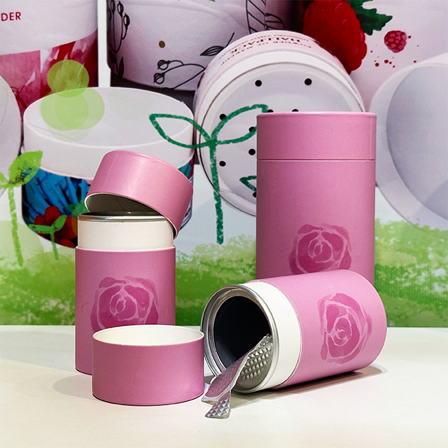 Paquete despegable fácil personalizado biodegradable Hallpack para embalaje de cilindro de papel para café, té y chocolate