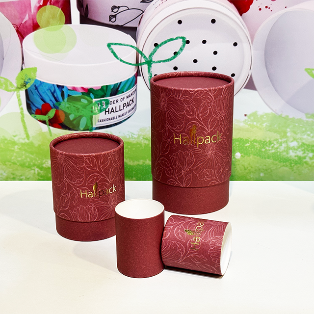 Caja cilíndrica de papel artesanal biodegradable Hallpack personalizada para aceites perfumados, velas y aceites esenciales, embalaje de tubos de papel