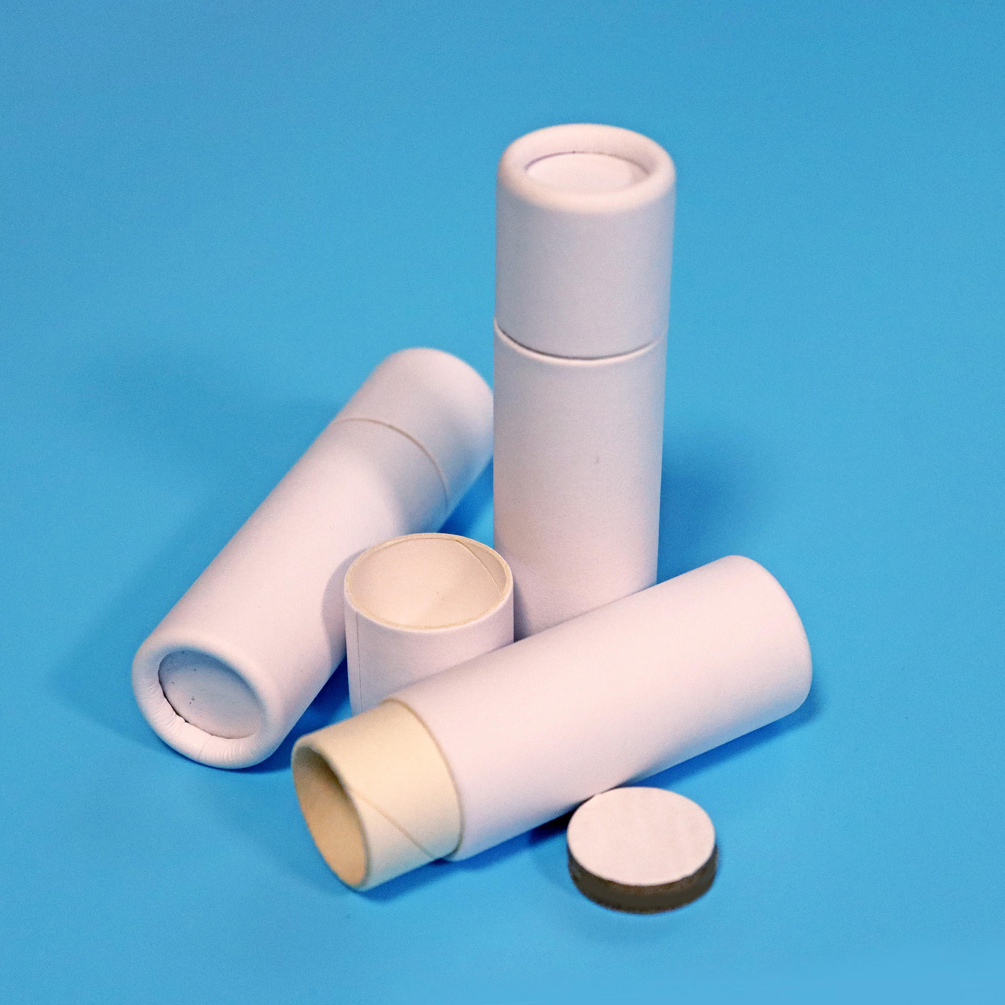 Tubo de papel Kraft con núcleo, tubo de embalaje de papel blanco, brillo de labios biodegradable, tubo de bálsamo labial de papel Push Up