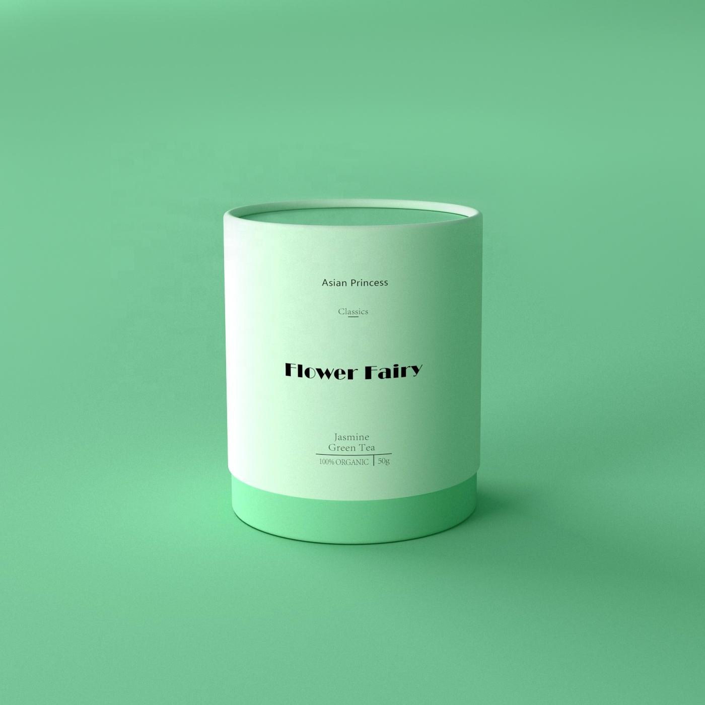 Caja de tubo redondo para granos de café, tubo ecológico de calidad alimentaria para embalaje de papel de té, carrito de té de embalaje de lujo verde de diseño personalizado