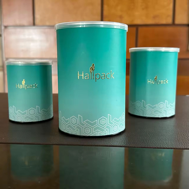 Diseño de marca ecológico personalizado, embalaje de papel cilíndrico de fácil desgarro con tapa de plástico Kraft, tubo de papel personalizado