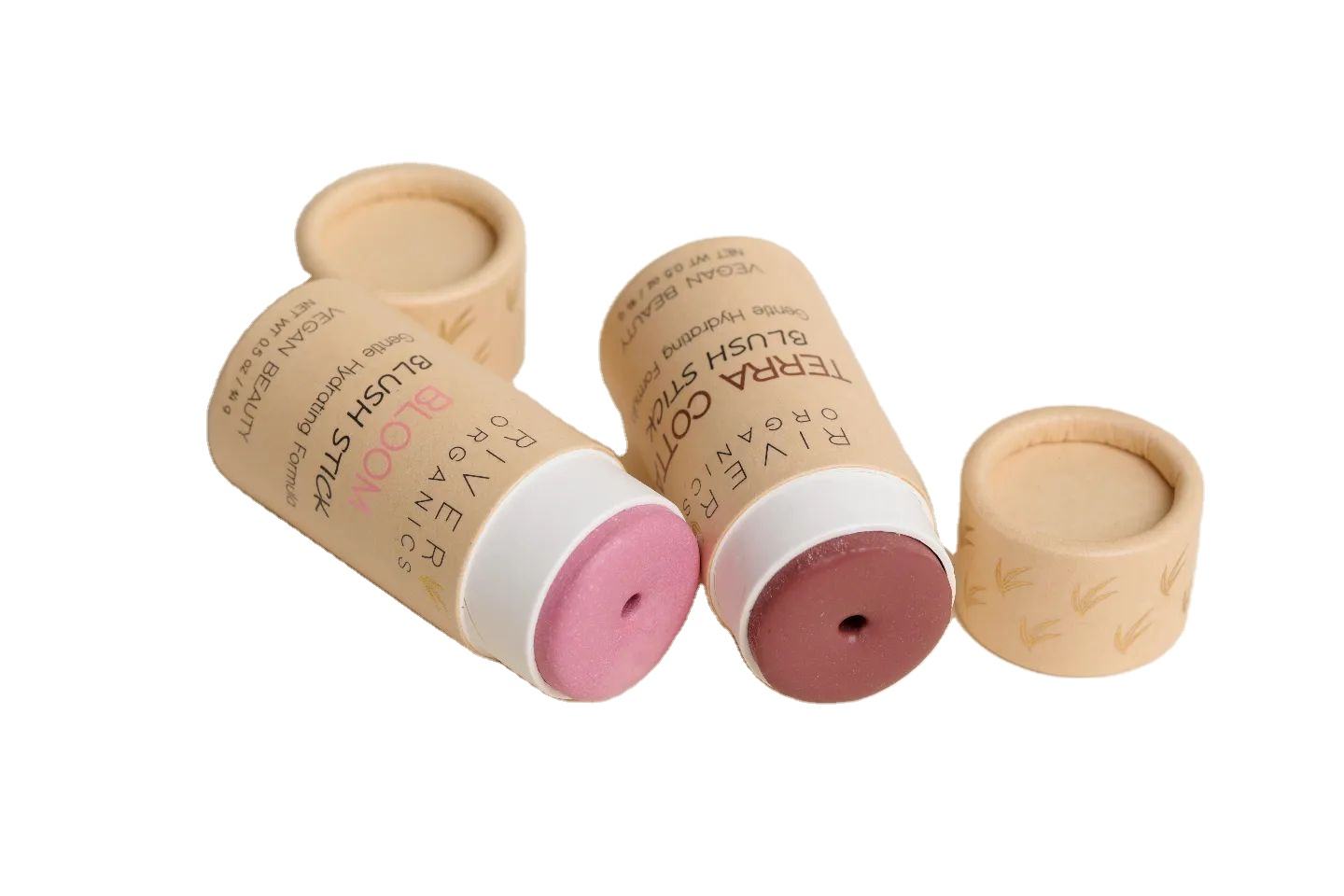 La mejor venta cosmética biodegradable blanca Push Up desodorante en barra embalaje de papel bálsamo labial personalizado tubo giratorio