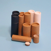 Envase de tubo de papel Kraft ecológico de 0,3 oz, envase de cosméticos, barra de loción de forma redonda, lápiz labial