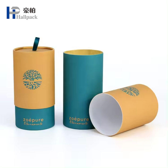 Logotipo personalizado, juego de regalo de almacenamiento de velas rígidas de cartón de papel de 2 piezas, caja de tubo pequeño, embalaje de papel para velas