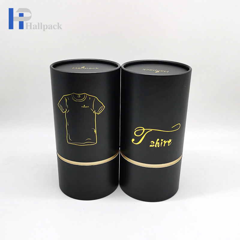 Tubo de papel de caja cilíndrica de cartón para embalaje de ropa personalizada respetuosa con el medio ambiente para camisetas ropa interior calcetines toalla