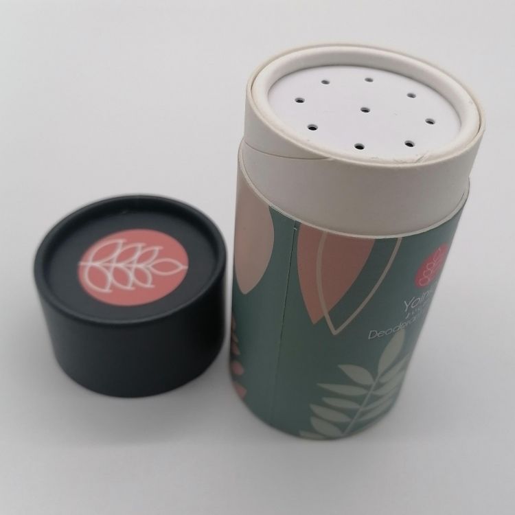 Tubo de papel personalizado de nuevo diseño con tamiz, caja de polvo compacta, embalaje, tubo kraft negro para champú