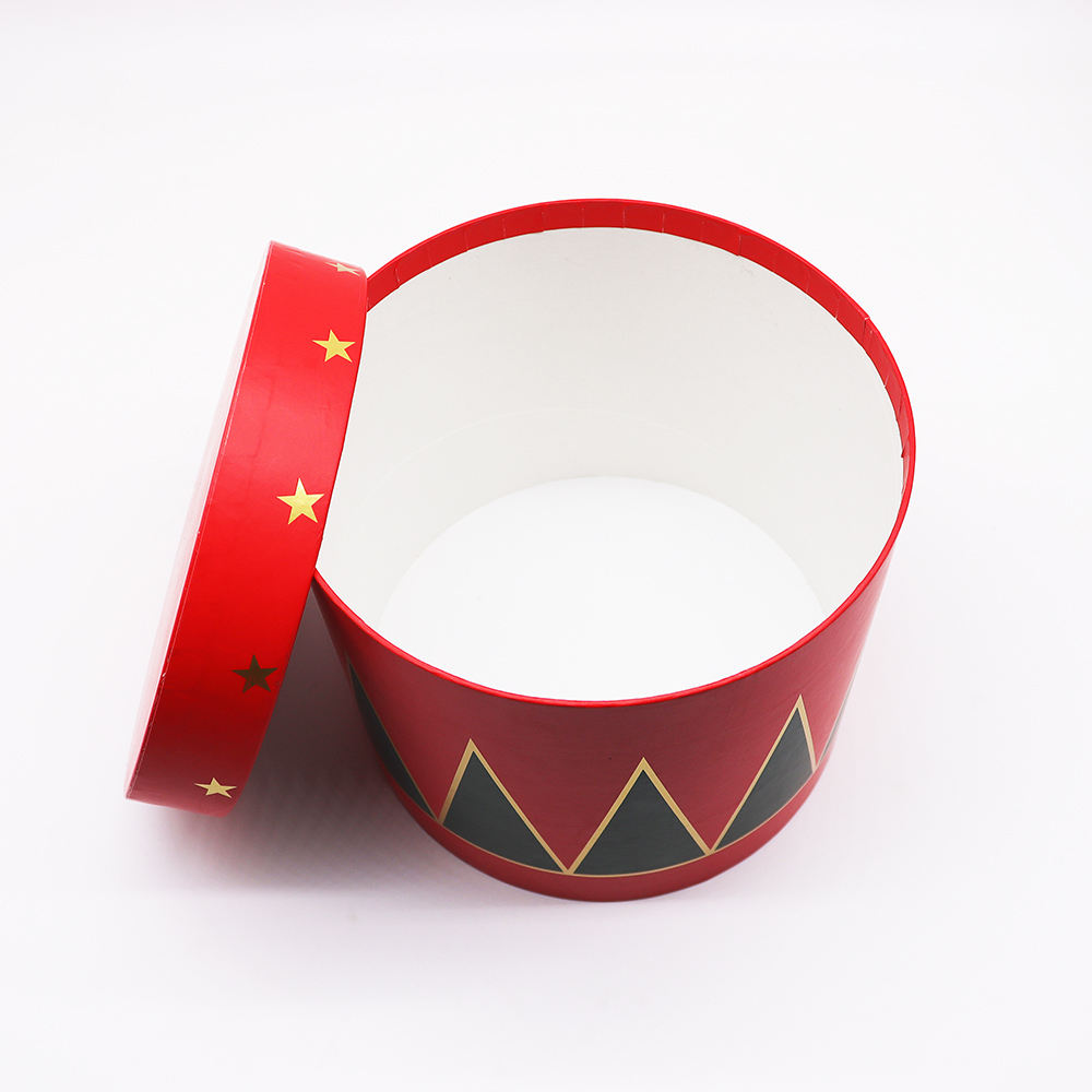 Conjunto para guardar las vacaciones, embalaje de cartón de regalo rojo, se puede personalizar, embalaje de caja de regalo de flores de papel redondo biodegradable