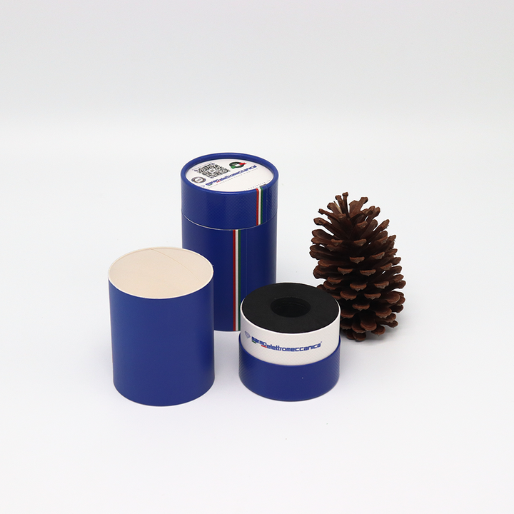 Caja cilíndrica de cartón cosmético biodegradable de lujo personalizada, embalaje de tubo de papel para manipulación de impresión que desaparece para botella de perfume