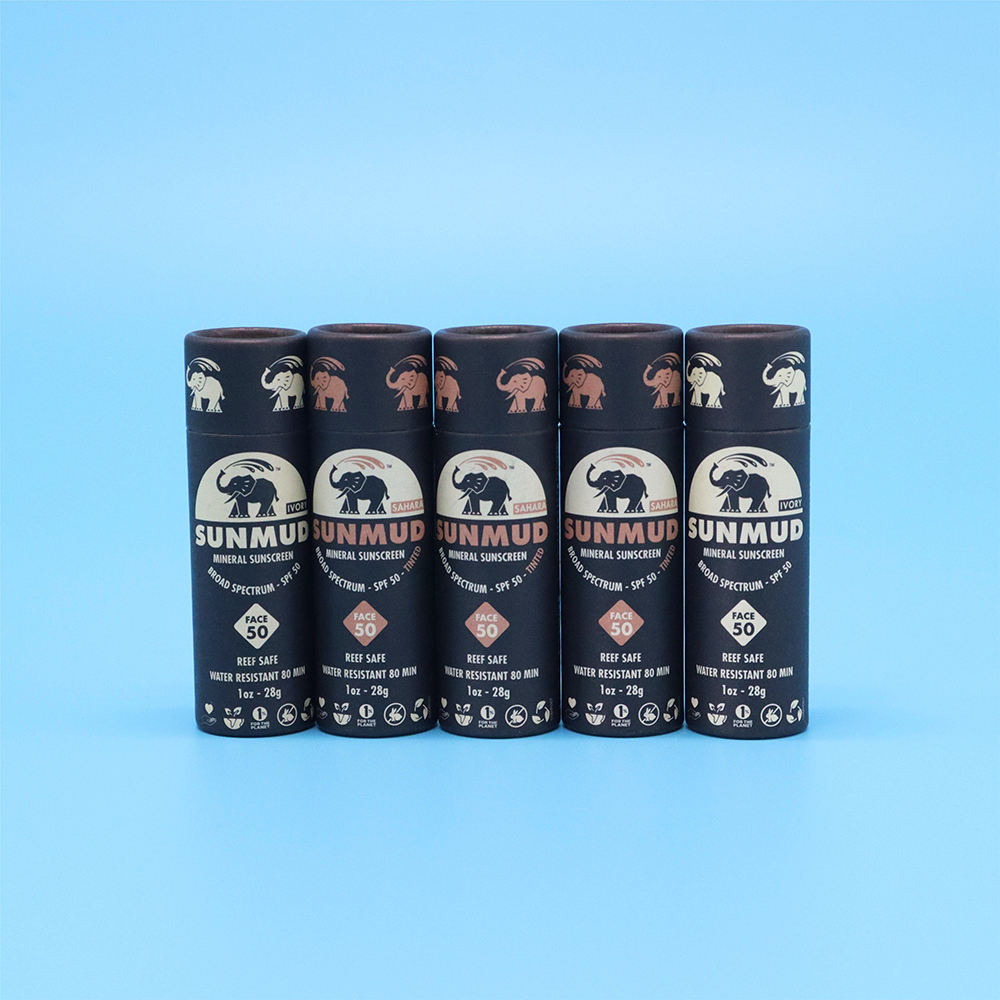 Venta caliente contenedor creativo cartón reciclable lápiz labial jabón bálsamo labial mantequilla palo de mantequilla cilindro de empuje embalaje de tubo de papel