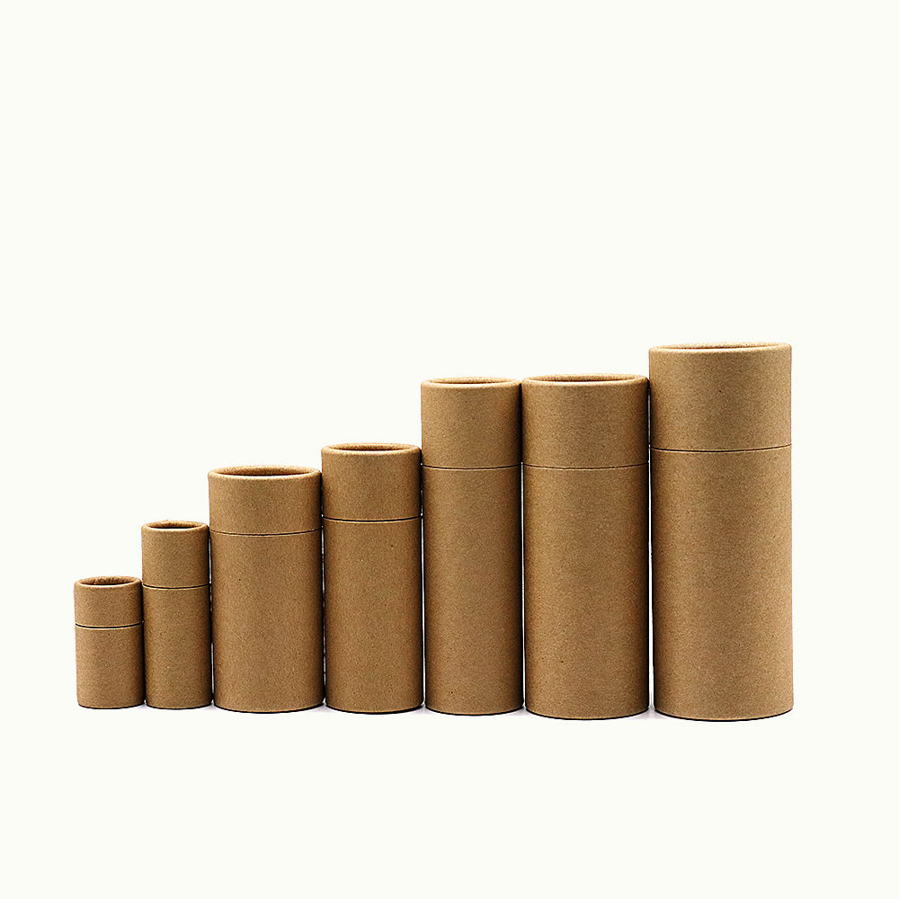 10ml 30ml 50ml 100ml Envases cosméticos Cartón Kraft reciclado Aceite esencial Botella de perfume Envases de tubos de papel marrón
