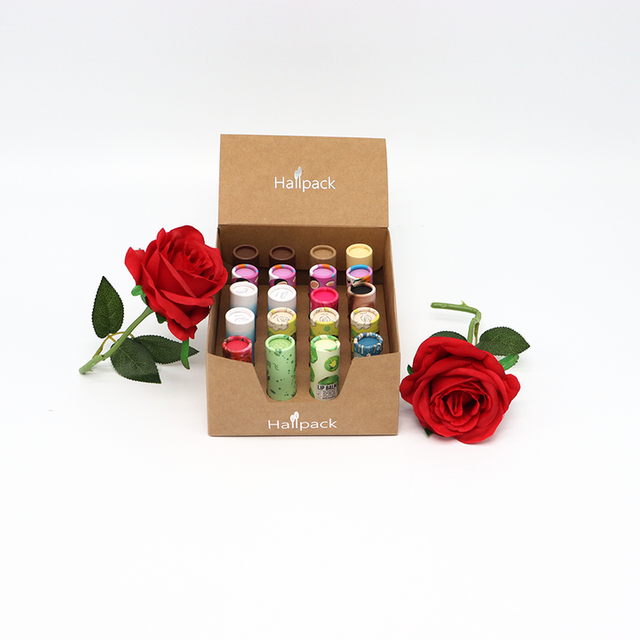 Tubo de papel de empaquetado cosmético de encargo respetuoso del medio ambiente de la caja del cilindro de la cartulina para torcer el protector labial