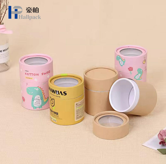 Caja biodegradable de empaquetado del cilindro de la ventana de la vela de la vela del tejido de Kraft de la vela de empaquetado del tubo de papel vacío redondo de encargo