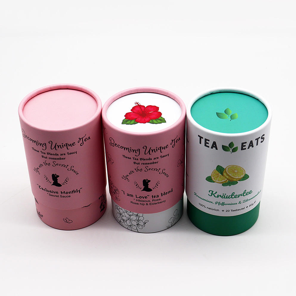 Cajas de embalaje de tubos de papel Kraft en estilo cartón para té para almacenamiento y presentación de té
