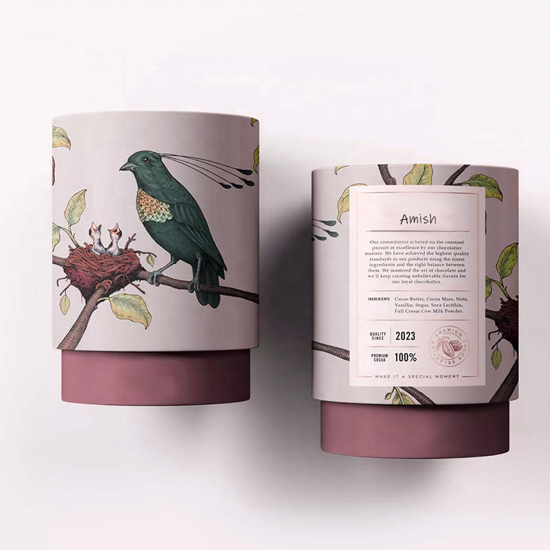 Impresión personalizada Cilindro biodegradable Alimentos Cartón de papel Bolsas de bote de té premium Embalaje de caja de tubo para paquete de té suelto