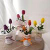 Conjunto pequeño de cajas de rosas de gamuza preservadas, cartón de embalaje para flores, cilindro de regalo de flores de papel Mini de forma redonda rígida ECO personalizado
