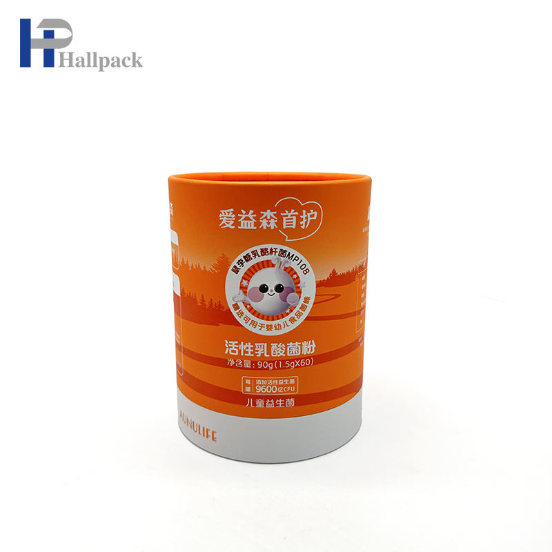 Embalaje redondo de cartón de tubo de papel Eco Kraft para uso artesanal de cosméticos con manejo de impresión en relieve y desaparición