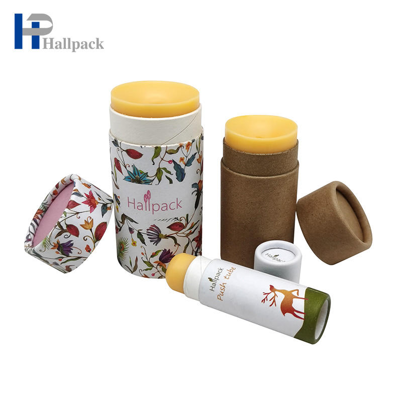 El papel de empaquetado blanco biodegradable del tubo 0.3oz Brown del desodorante de la cartulina de Kraft de 2 onzas empuja hacia arriba el bálsamo labial