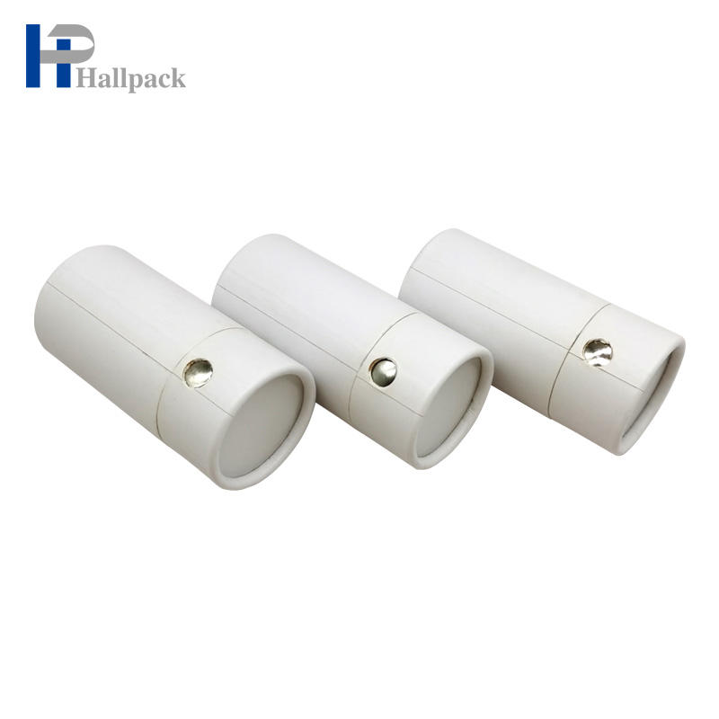 Tubo de papel de botella cuentagotas plano rectangular de tubo de papel Kraft con botones