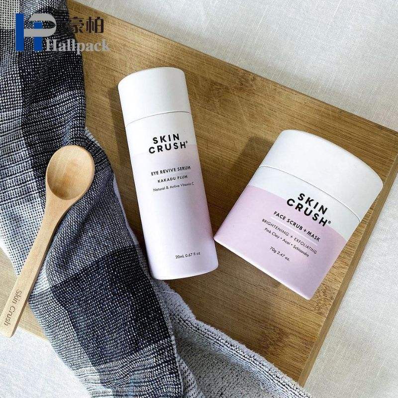 Caja de tubo redonda de embalaje de papel de cartón, productos cosméticos de lujo para maquillaje y cuidado de la piel