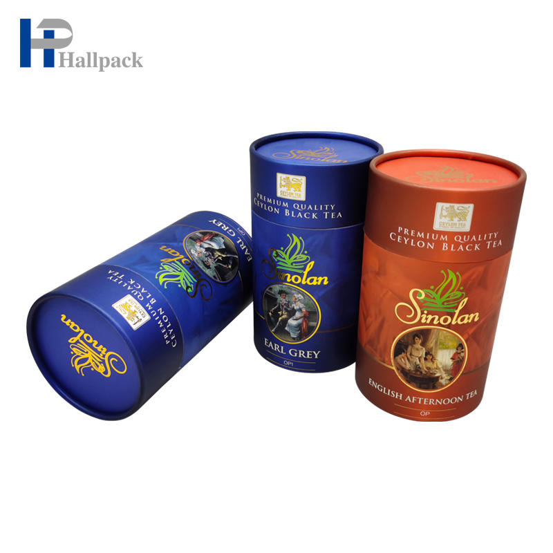 Tubo de té Cilindro Caja de regalo de papel Bolsa de té Servilletas Tubo de papel