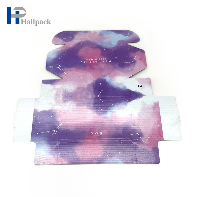 Caja de papel de empaquetado del color amistoso del arco iris de Eco del papel de arte de encargo del OEM