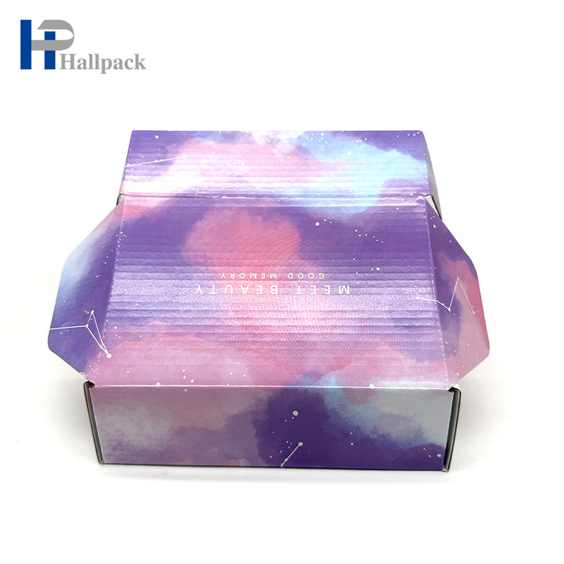 Caja de papel de empaquetado del color amistoso del arco iris de Eco del papel de arte de encargo del OEM