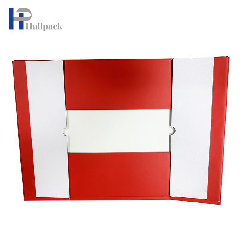 Caja de papel grande plegable magnética de encargo de lujo del tamaño con la cuerda de mano de cuero