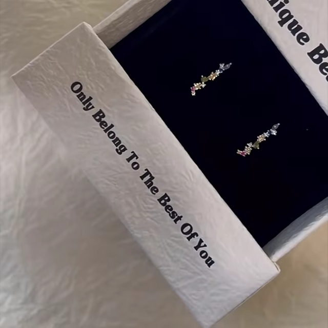 Embalaje rígido de regalos de cajón corredizo con manga con caja de joyero para aretes Anillos