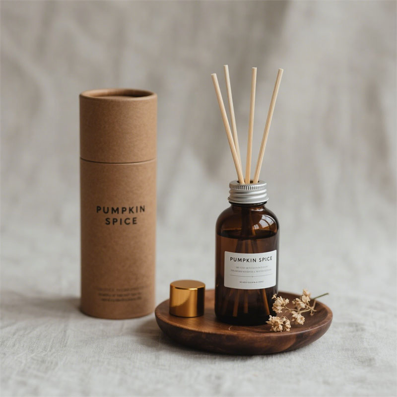Compuesto biodegradable Elegante Embalaje Kraft Paper Cylinder para botella de difusor