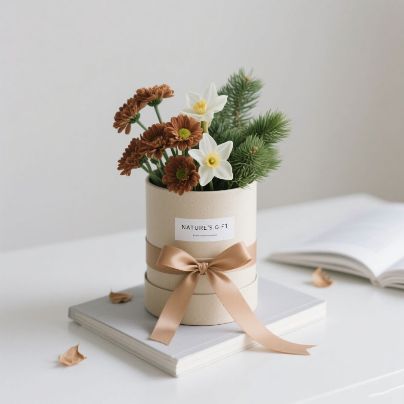 Biodegradable joyero redondo Embalaje de joyero Caja de regalos de lujo