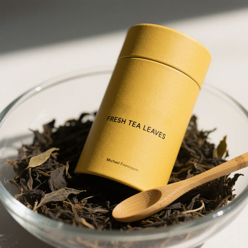 Bote de cilindro de papel de papel personalizado con tarro de paquete de té de tapa de metal