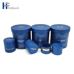 Embalaje cosmético de papel azul personalizado del tubo de la caja de papel de Kraft