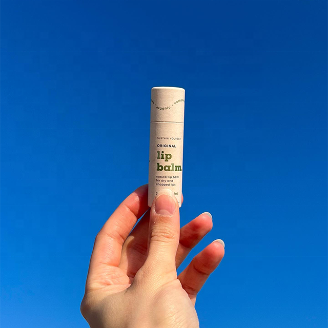 Tubo de papel para bálsamo labial, cartón Kraft blanco, negro, marrón, reciclado, tubo de papel desodorante Push Up de 0,3 oz para bálsamo labial