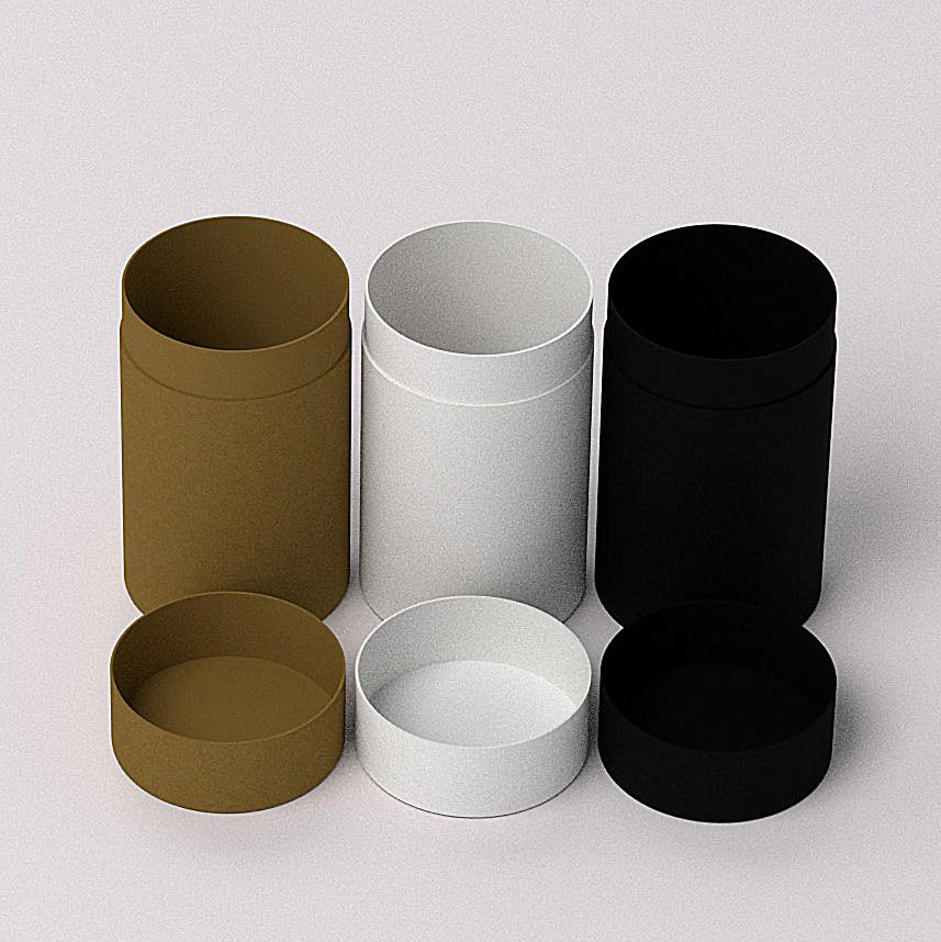 Paquete de cosméticos biodegradable, caja redonda de cartón Kraft reciclado, tubo de papel de embalaje de calidad alimentaria para té, superventas