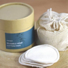 Paquete de caja de tubo redondo empaquetado en cartón cosmético personalizado biodegradable para almohadillas de limpieza de algodón de bambú