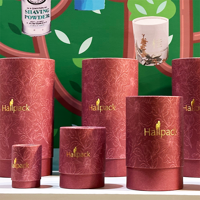 Caja cilíndrica de papel artesanal biodegradable Hallpack personalizada para aceites perfumados, velas y aceites esenciales, embalaje de tubos de papel
