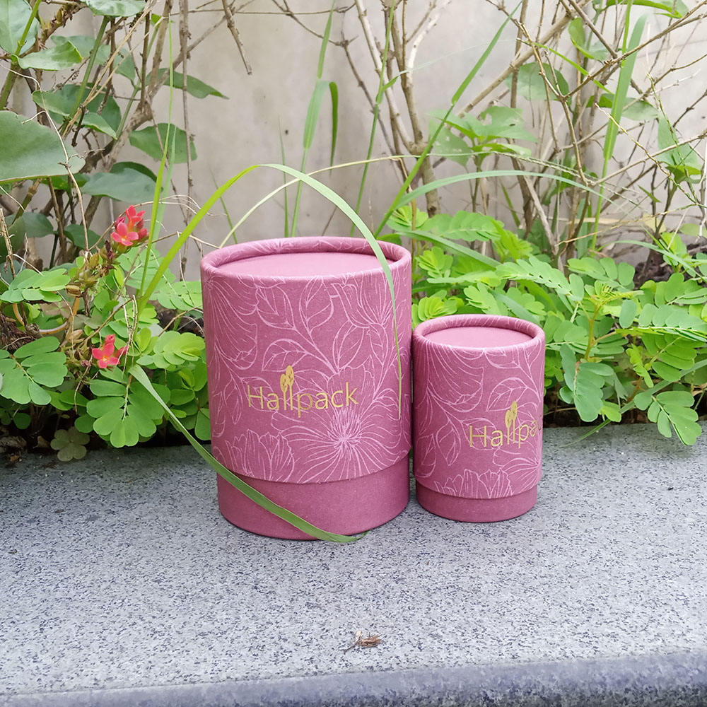 Tubo de caja redonda de cartón de embalaje de tubo de papel de té de vela negra Kraft de cartón cilíndrico 100% reciclado con tamaño personalizado