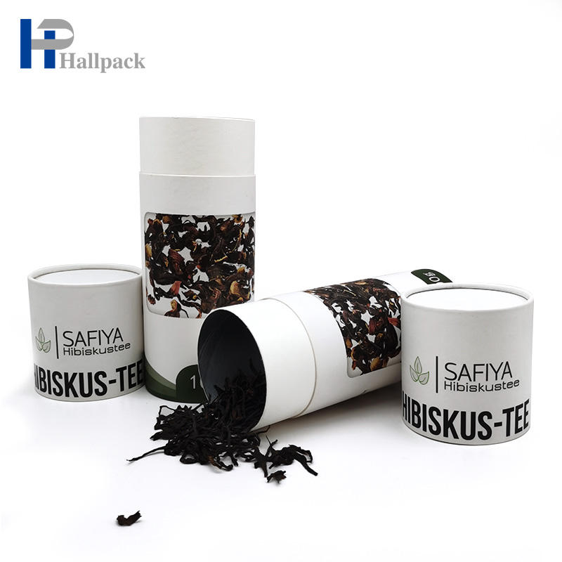Bote de té ecológico, tubo de papel de calidad alimentaria, tubo de papel Kraft para alimentos, impresión personalizada, papel cilíndrico biodegradable Premium