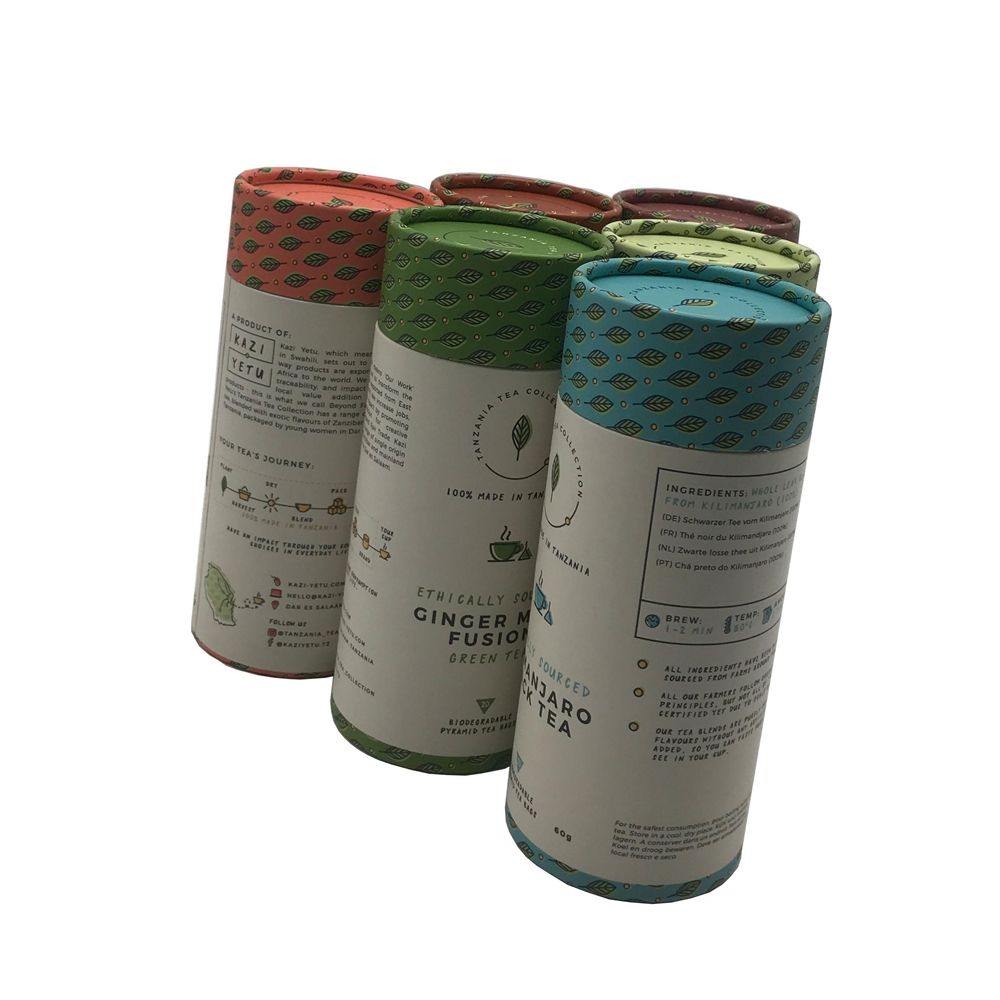 Caja de alta calidad, embalaje biodegradable, contenedor de palo, tubo de papel, comida, cartón redondo OEM, Guangdong de China, personalizado