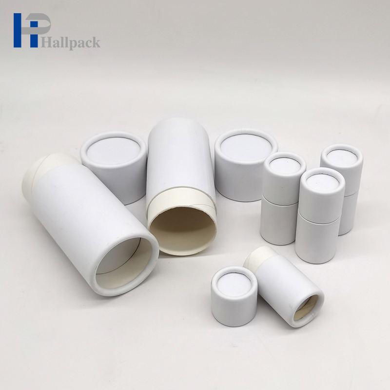Embalaje cosmético personalizado respetuoso con el medio ambiente, caja cilíndrica de cartón, tubo de papel, embalaje para Push Up, bálsamo para la nariz para mascotas, desodorante, bálsamo labial