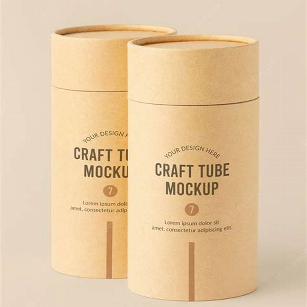 Paquete de caja de tubo redondo empaquetado en cartón de calidad alimentaria, diseño personalizado ecológico, para nueces, café, té