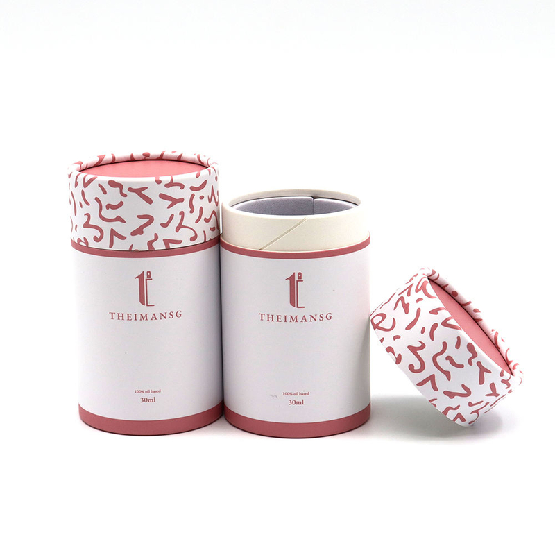 Tubo de caja de papel Kraft marrón de alta calidad, caja redonda blanca personalizada, embalaje de tubo cilíndrico biodegradable negro