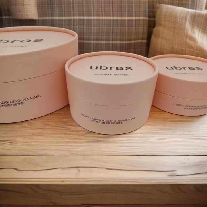 Cajas de tubos de embalaje de camisetas de cartón Kraft reciclado, papel artesanal redondo biodegradable con relieve para almacenamiento