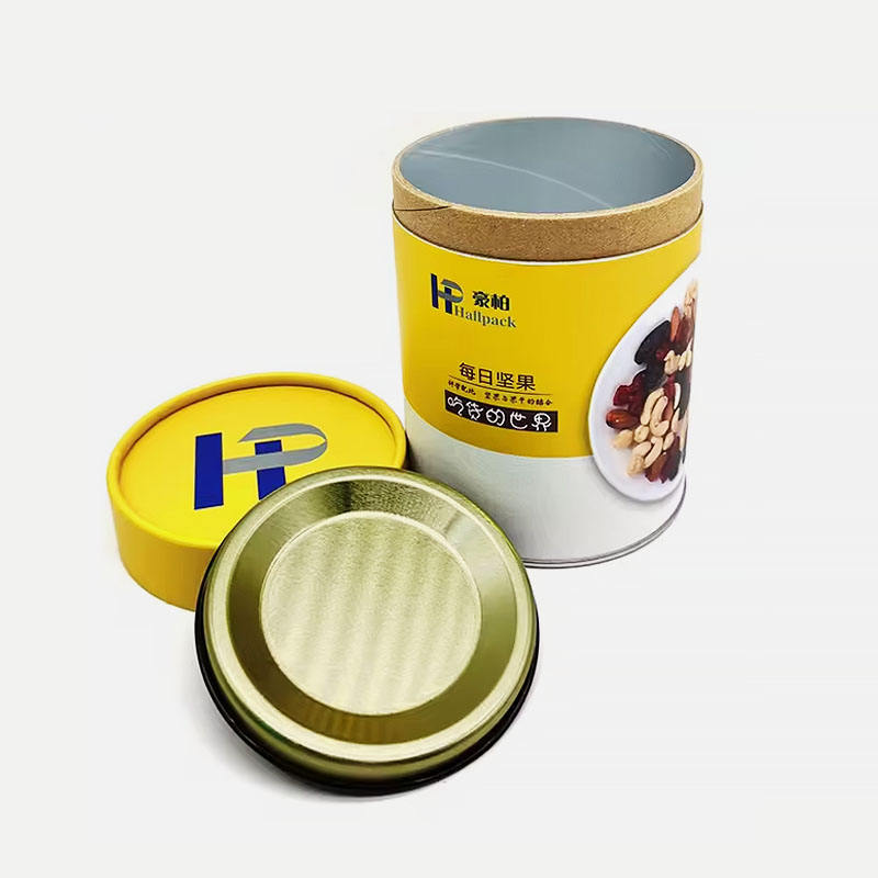 Personalice los tubos biodegradables de papel de calidad alimentaria con tapa de estaño para envases de nueces, café y té