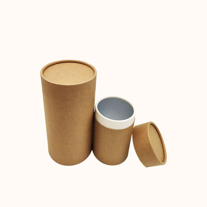Tubo de papel de cartón cilíndrico marrón para café, bebida, jugo, champán y embalaje de tequila, duradero y resistente