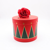 Conjunto para guardar las vacaciones, embalaje de cartón de regalo rojo, se puede personalizar, embalaje de caja de regalo de flores de papel redondo biodegradable