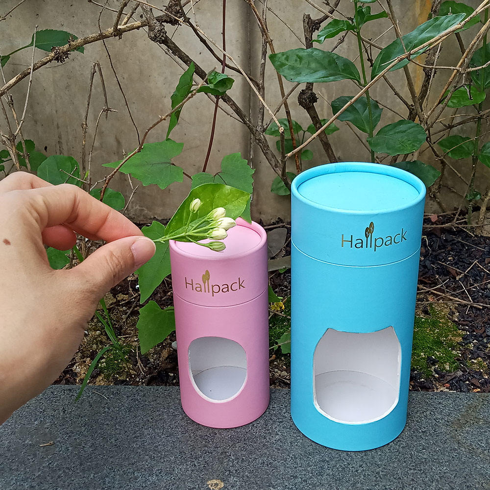 Fabricante de tubos cilíndricos artesanales Kraft vacíos redondos que empaquetan el contenedor del tubo de papel de liar con ventana