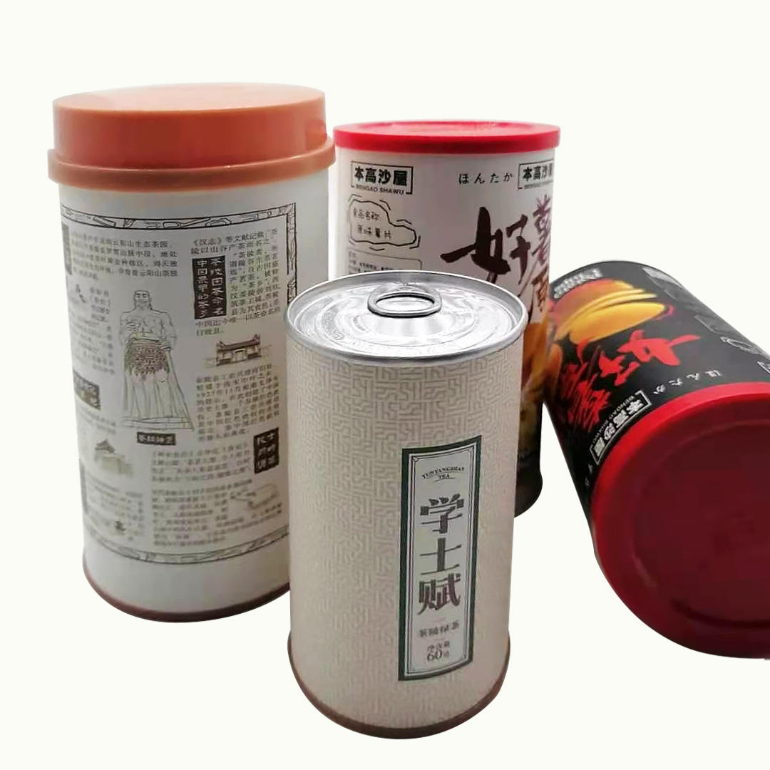 Recipiente hermético para alimentos forrado con papel de aluminio de alta calidad, embalaje de tubo de cartón de papel para cilindro de paquete de té suelto
