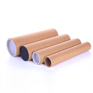 Embalaje de tubo tipo póster A3 hecho en papel Kraft/especial con tapa de plástico