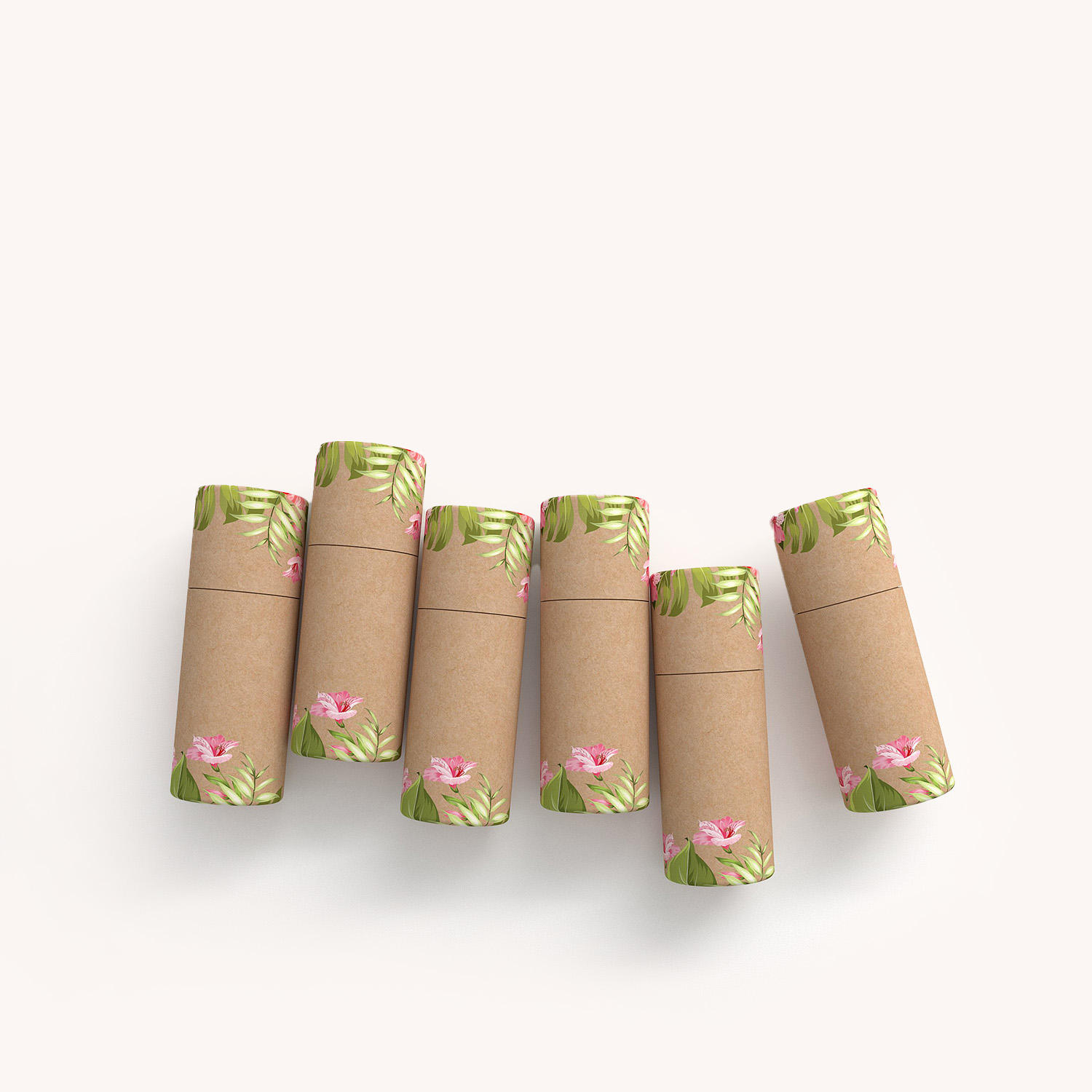 Embalaje de papel desodorante Kraft reciclado de alta calidad, tubo de papel de color, papel personalizado, barra de loción Ukai, embalaje cilíndrico
